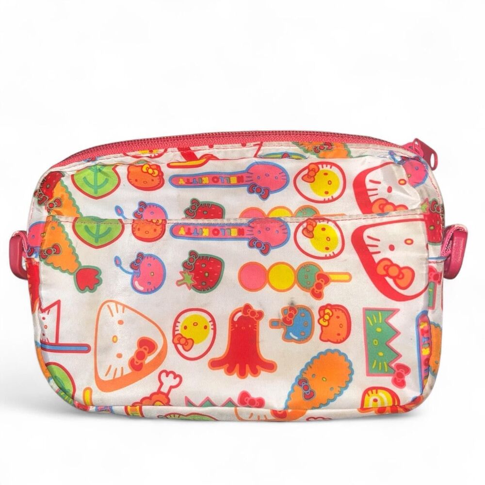 Sanrio Hello Kitty White Multicolored Sushi Japanese Food Bento Makeup Pouch